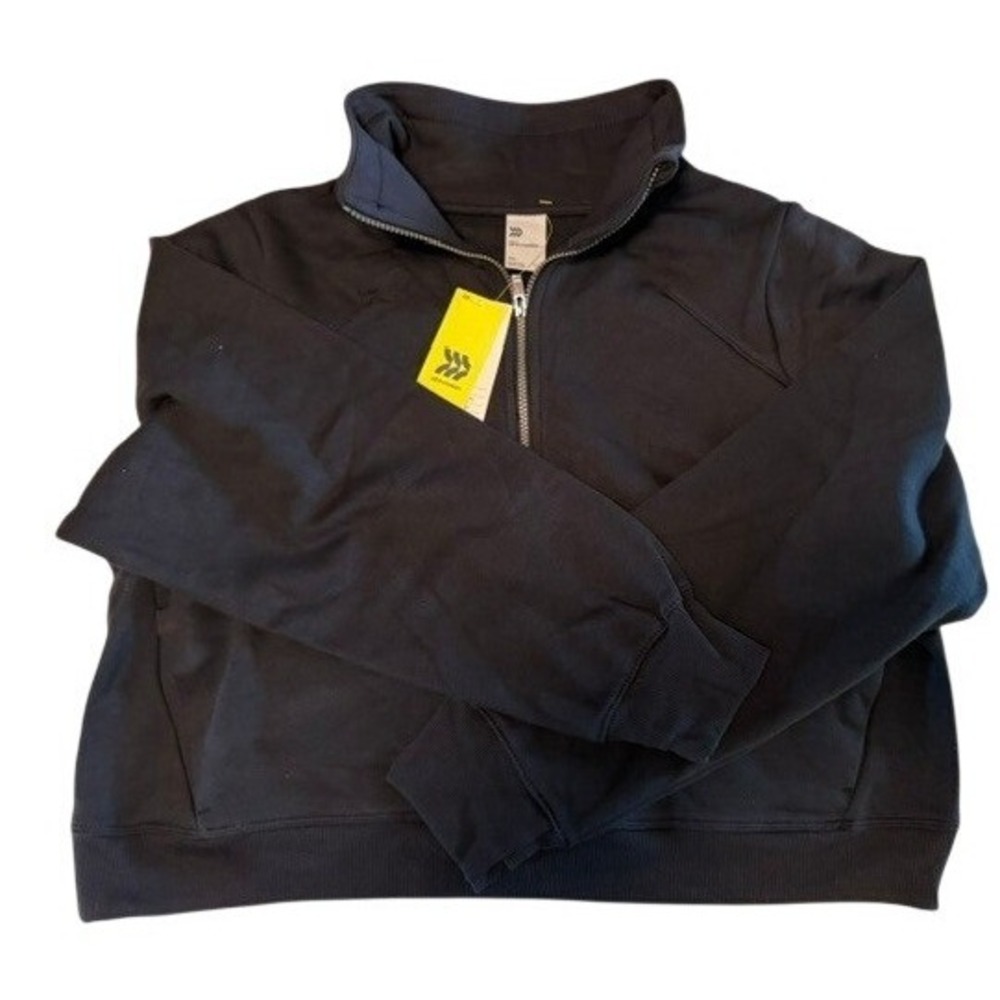 All In Motion Womens XXL Black Quarter Zip Pullover Sweatshirt NWT Activewear